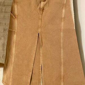 LANVIN Jean Tan Midi Skirt with Front and back Slit size 4
